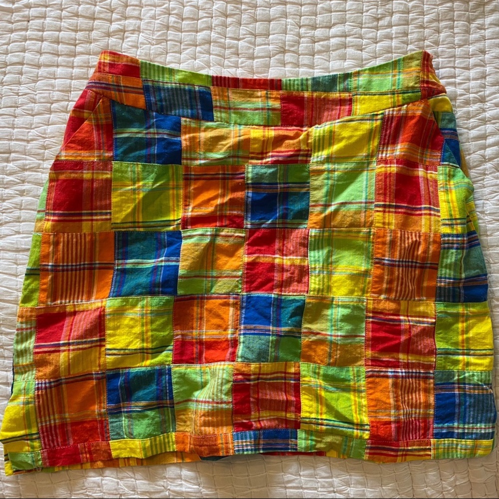 Rainbow Patchwork Tennis Skirt